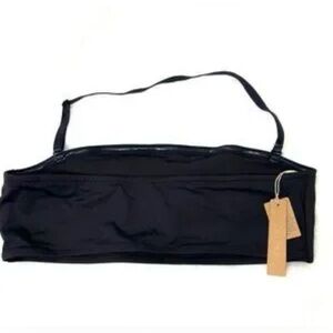 Skims Recycled swim Bandeau top onyx with removable strap XL